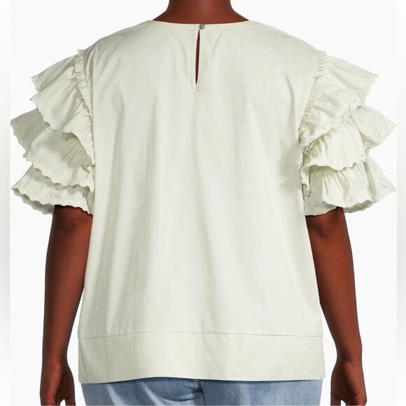 Harshman Green Cotton Top(Size Large) - Picture 2 of 7